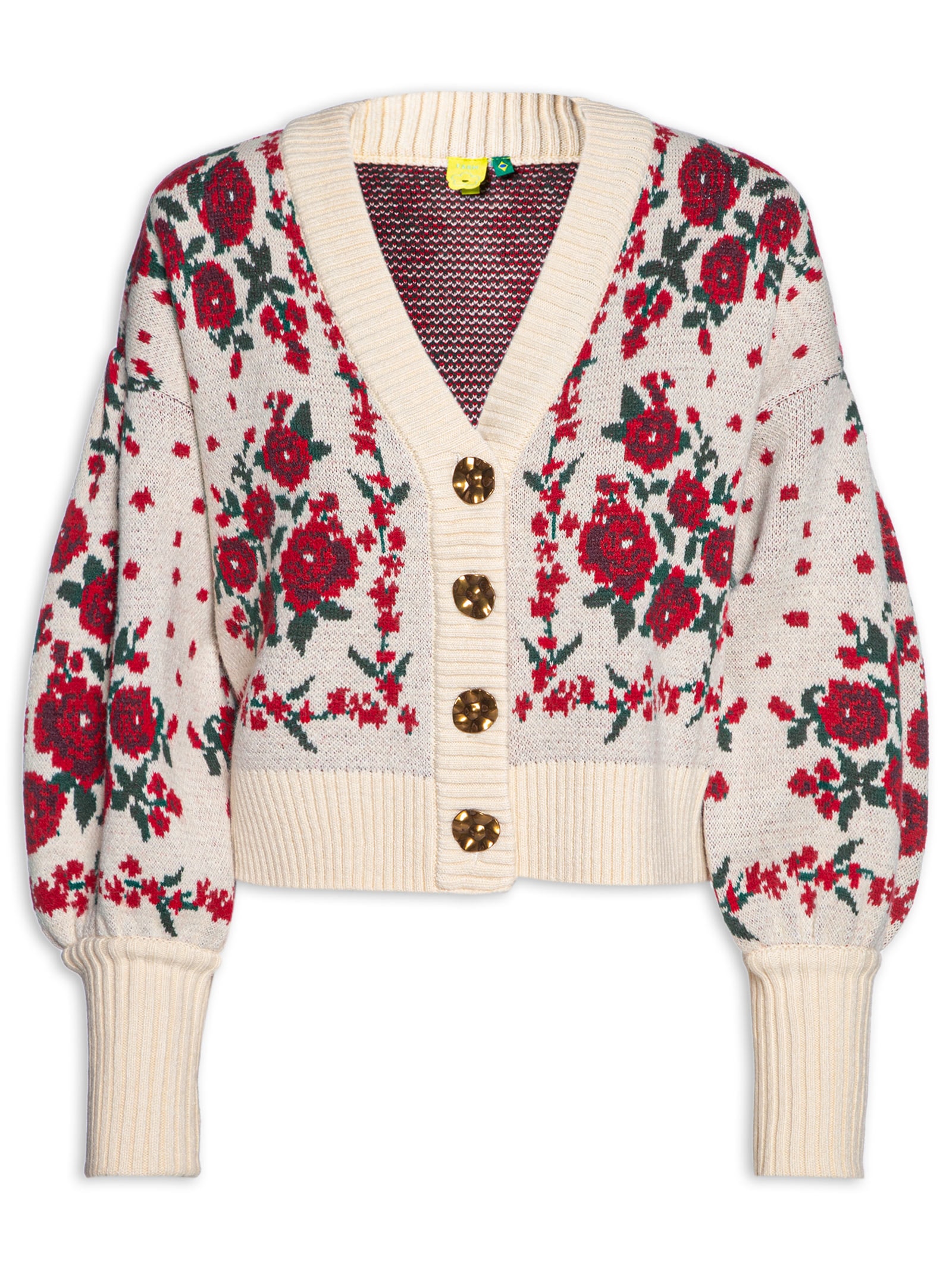 Farm - Cardigan Feminino Curto Rosalia - Off White