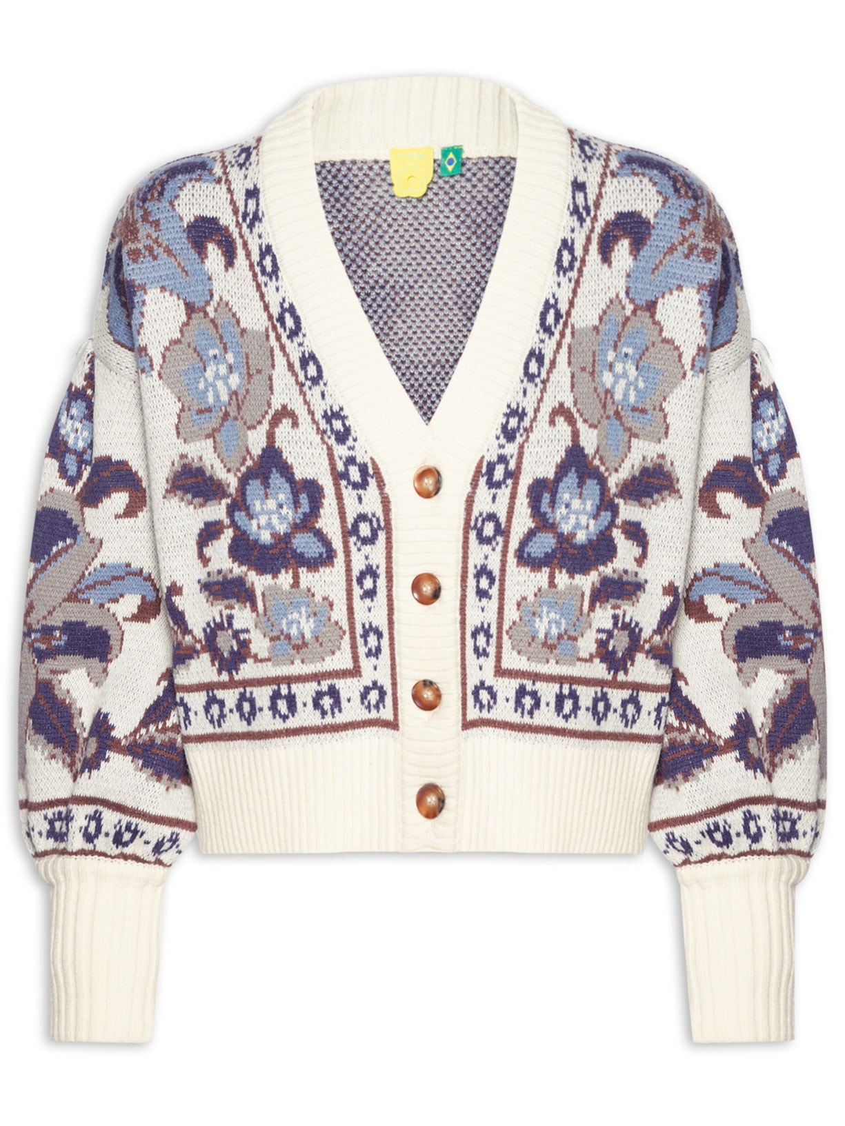Cardigan Feminino Curto Tricot Marcelle - Branco