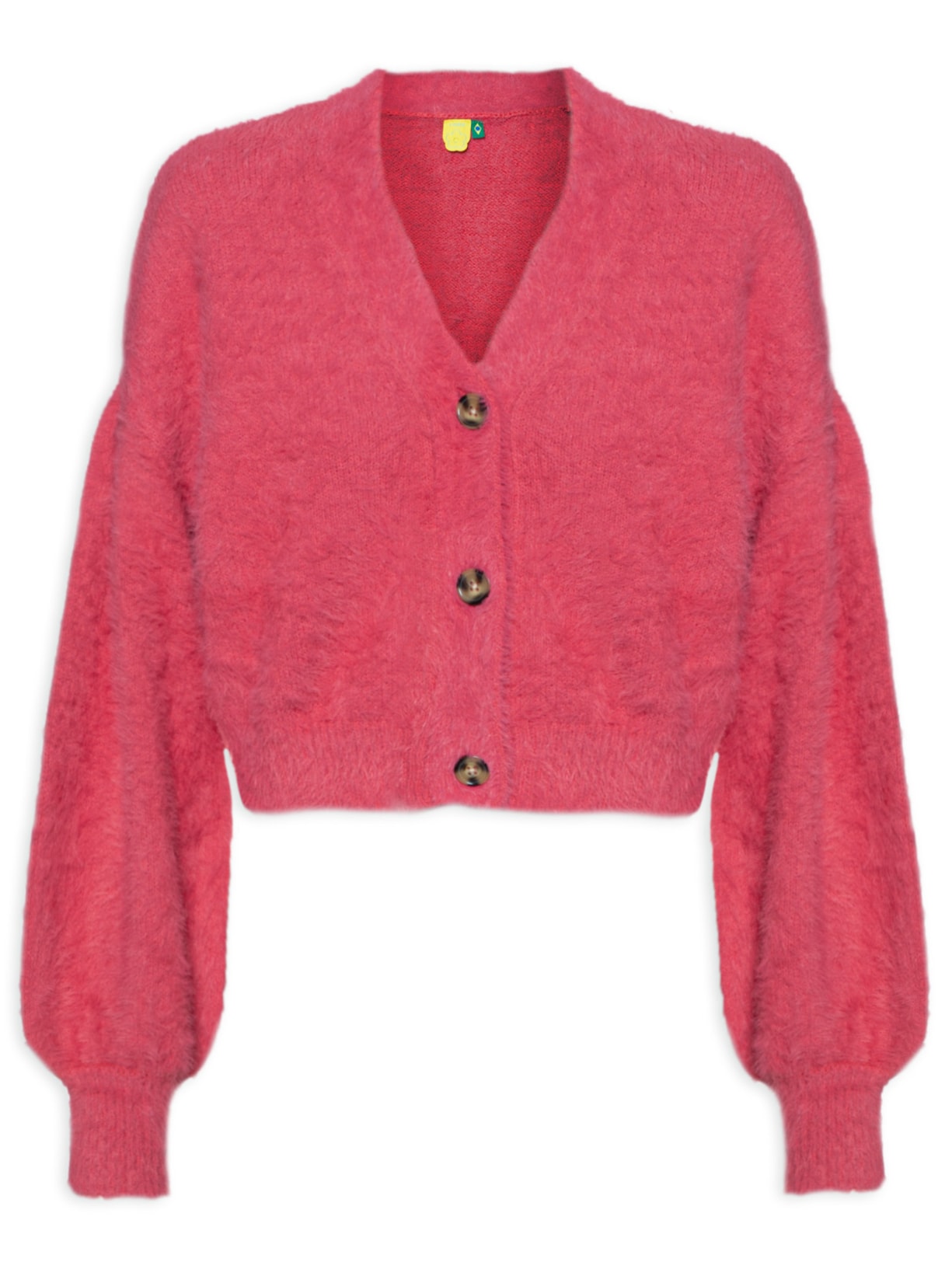 Cardigan Feminino Curto Tricot Pelinho - Rosa