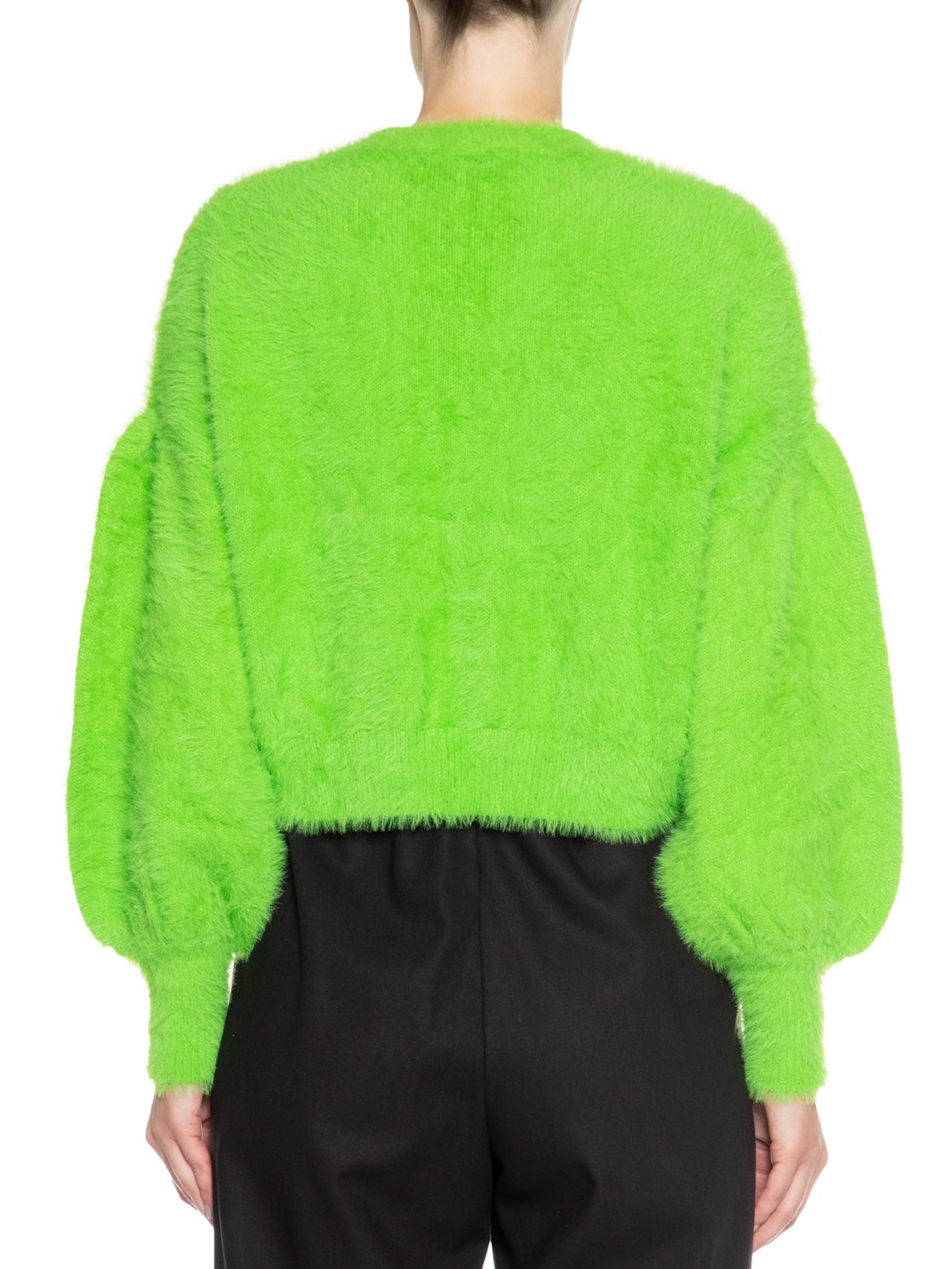 Cardigan Feminino Curto Tricot Pelinho Verde Farm