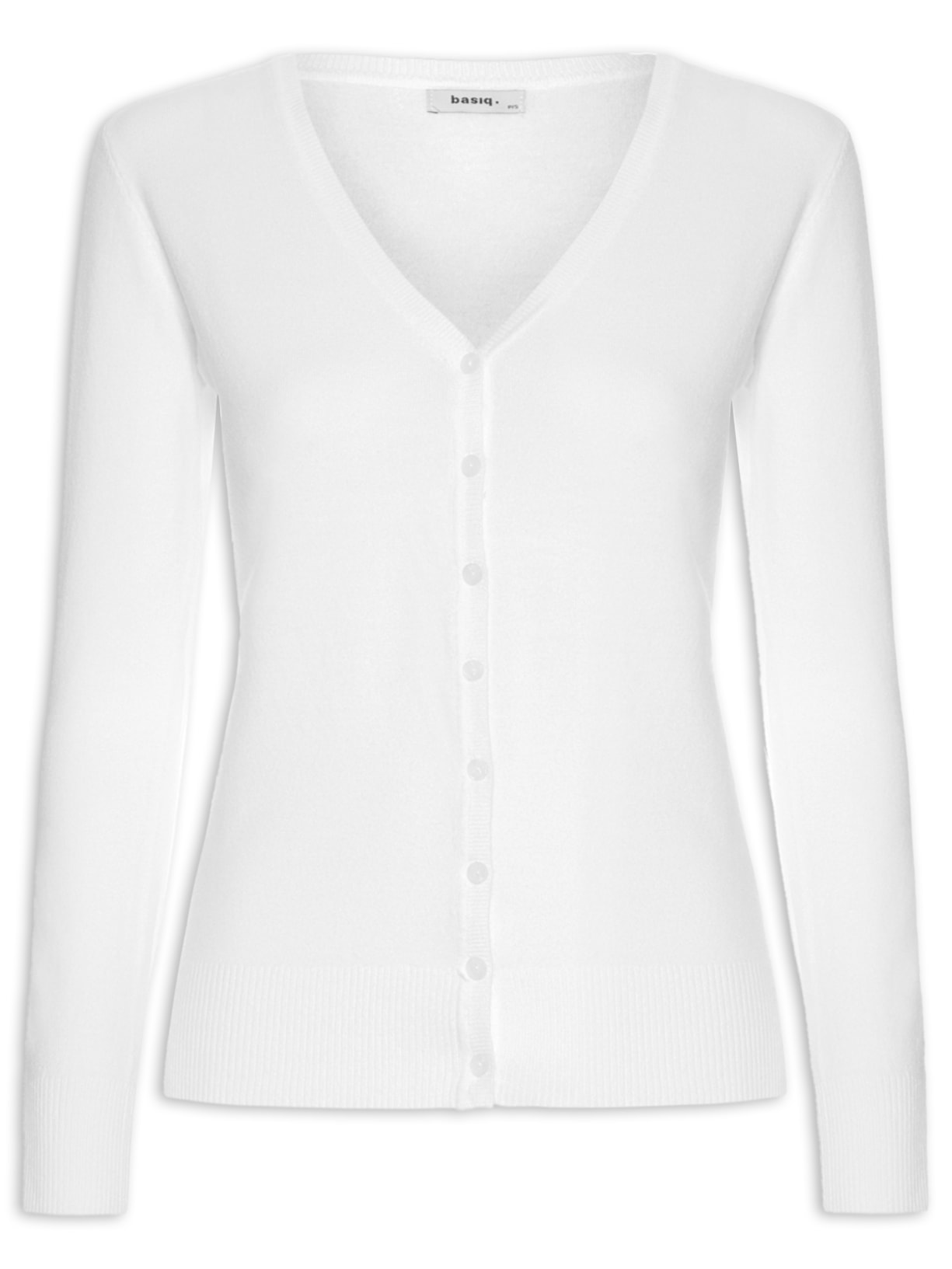 Cardigan Feminino Decote V Com Botões - Branco