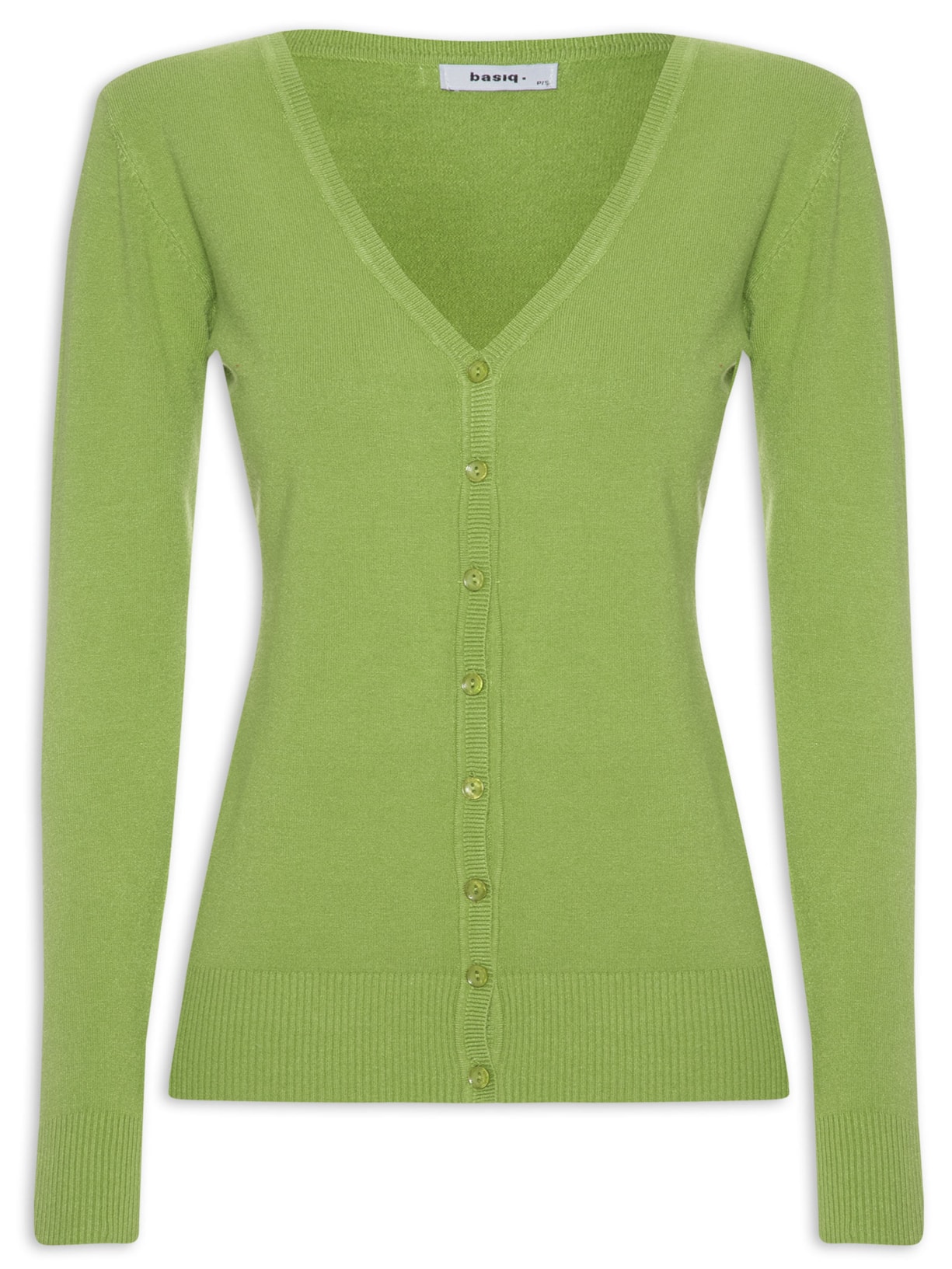 Cardigan Feminino Decote V Com Botões - Verde