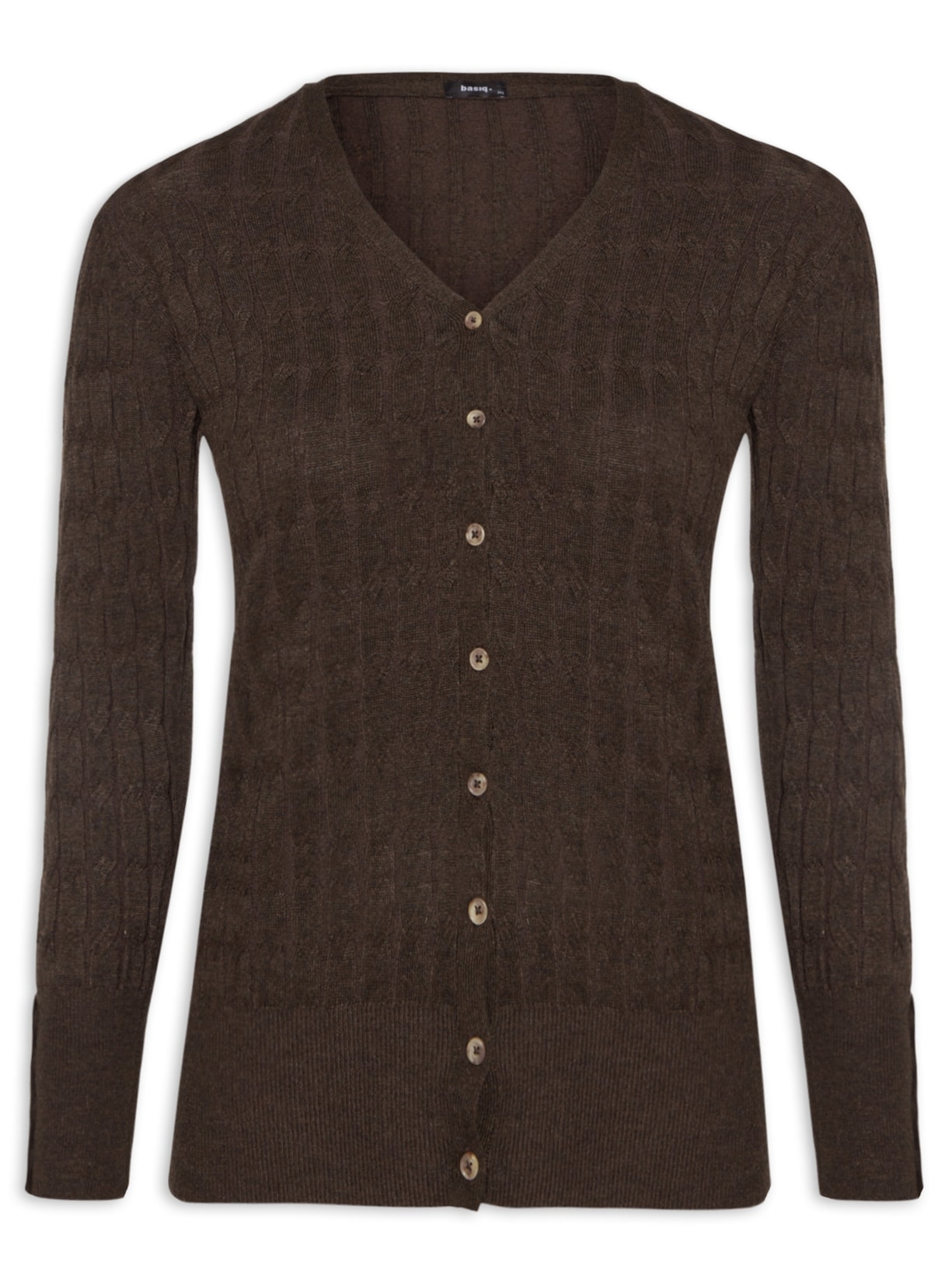 Cardigan Feminino Decote V - Marrom