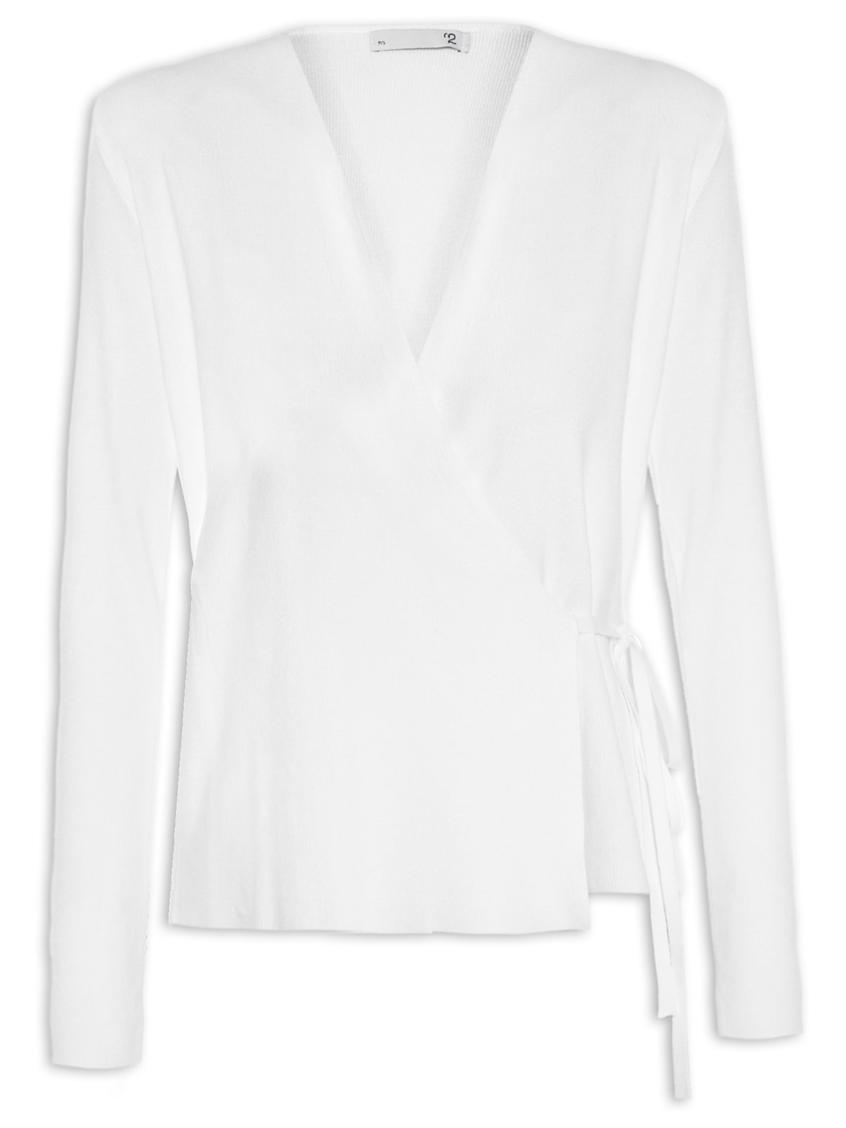 Cardigan Feminino Em Tricot Amarração - Branco