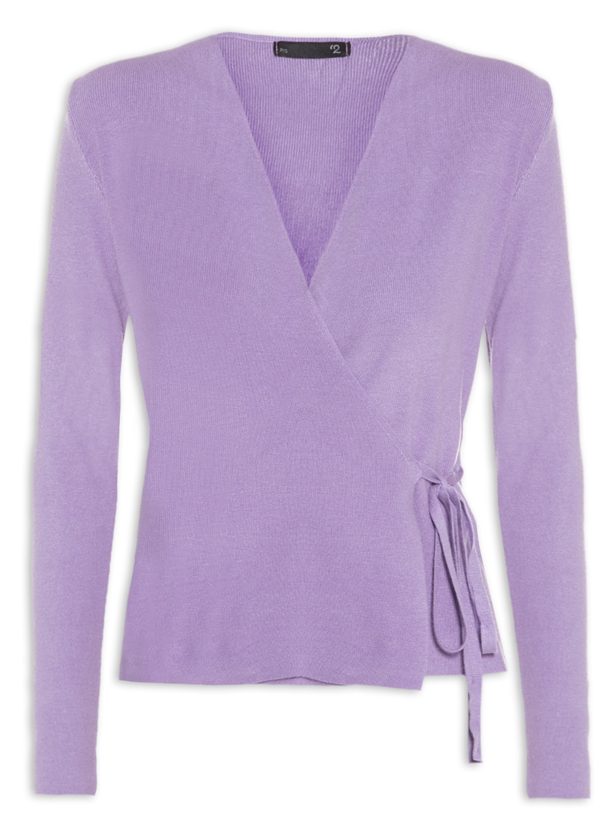 Cardigan Feminino Em Tricot Amarração - Lilás