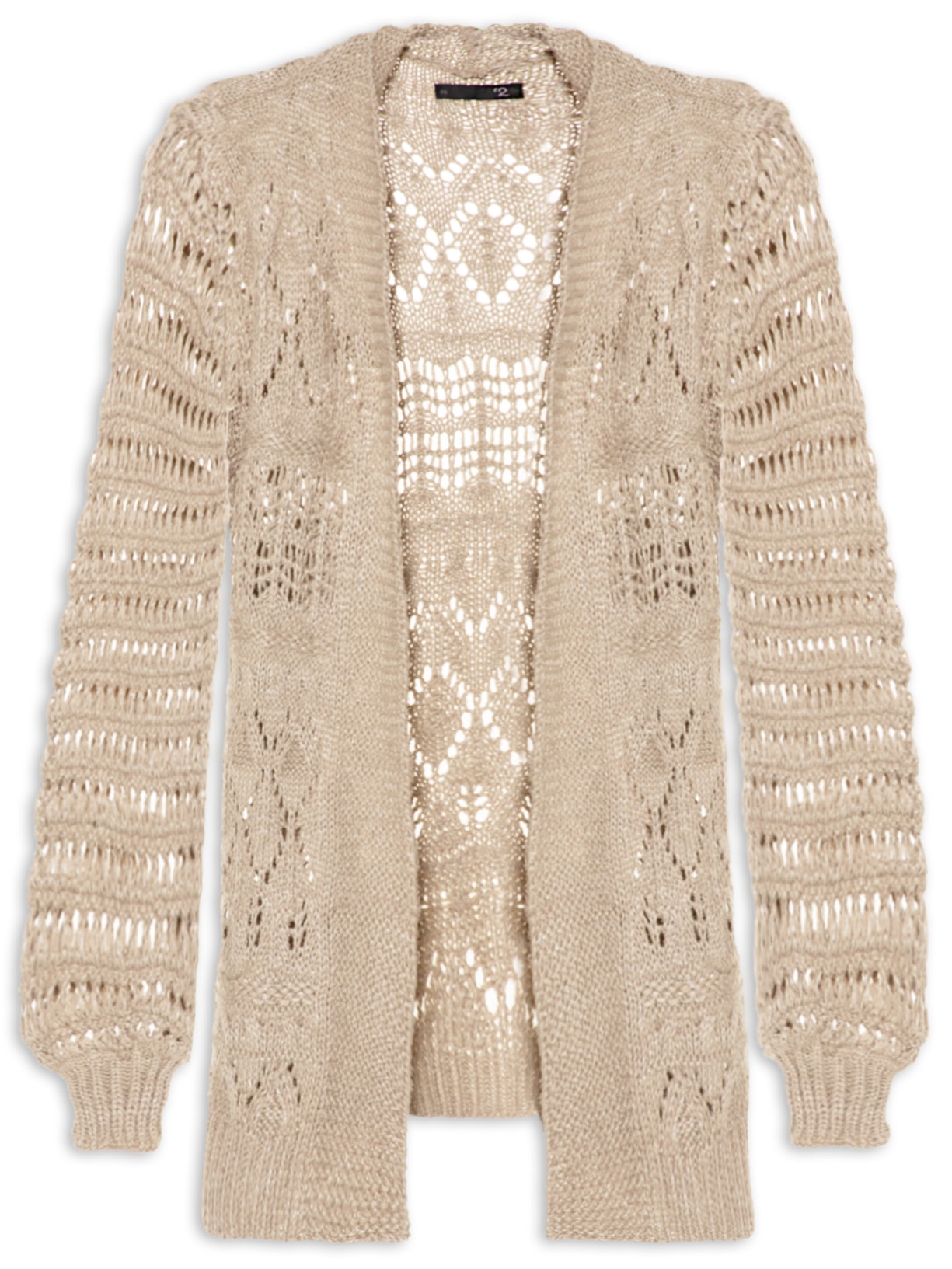 Cardigan Feminino Em Tricot - Bege