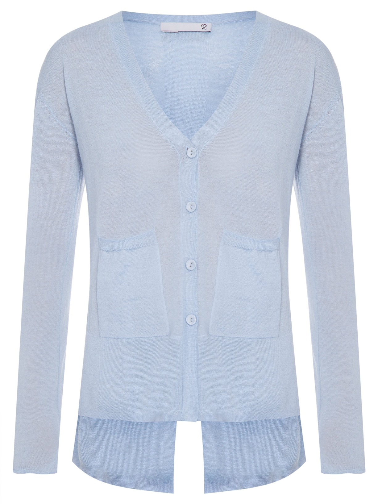 Cardigan Feminino Fenda Puro Cashmere Light - Azul