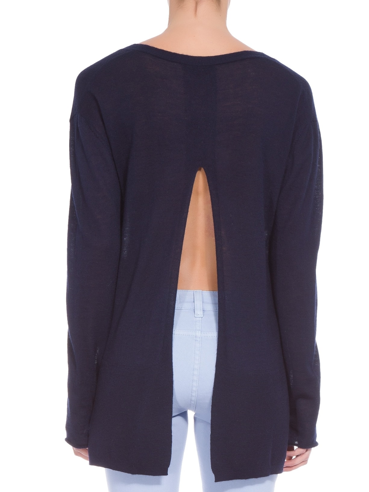 Cardigan Feminino Fenda Puro Cashmere Light Azul '2Essential