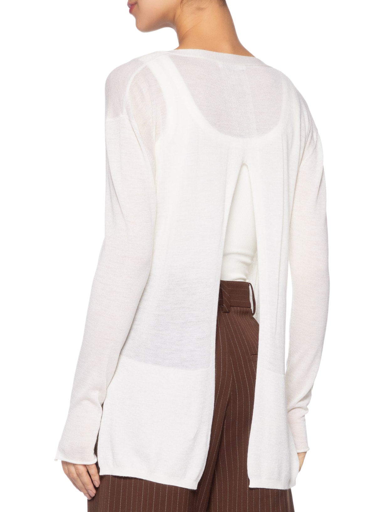 Cardigan Feminino Fenda Puro Cashmere Light Branco '2Essential