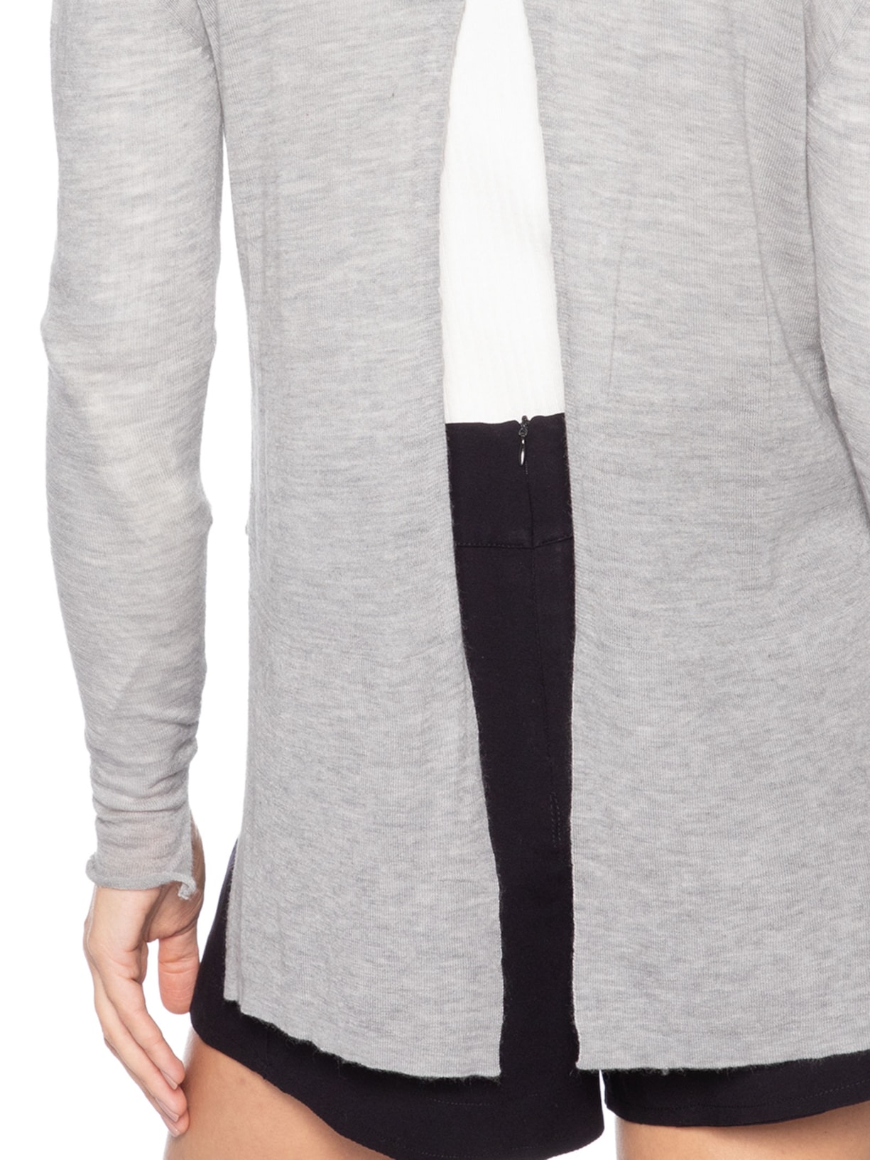 Cardigan Feminino Fenda Puro Cashmere Light Cinza '2Essential
