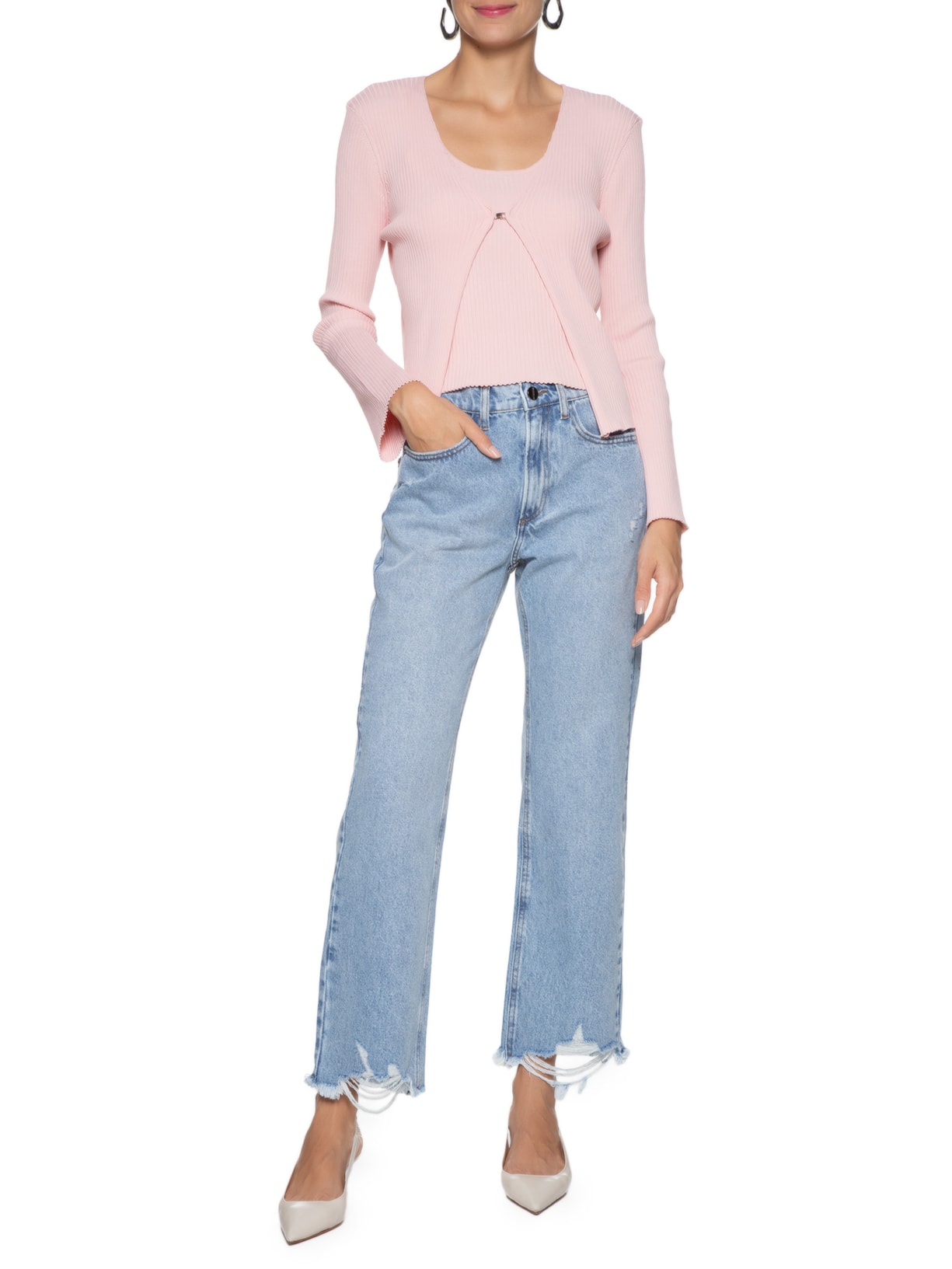 Cardigan Feminino Fiori Rosa Le Lis