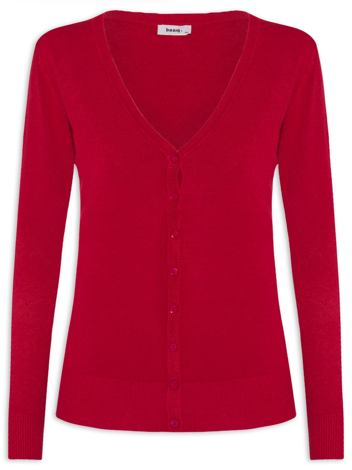 Cardigan Feminino Gola V - Vermelho