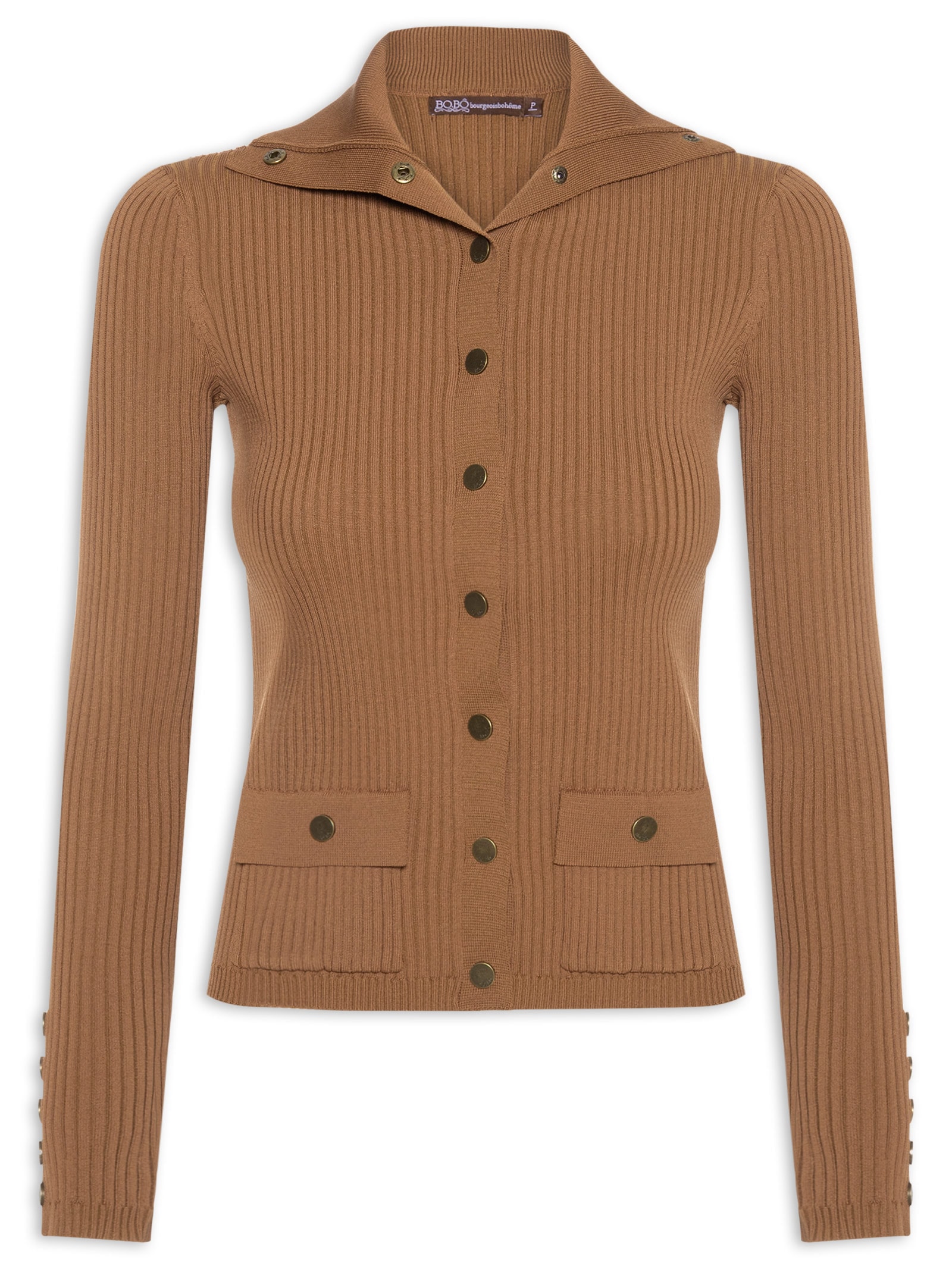 Cardigan Feminino Jolie Toffee Tricot - Marrom - Bo.Bô