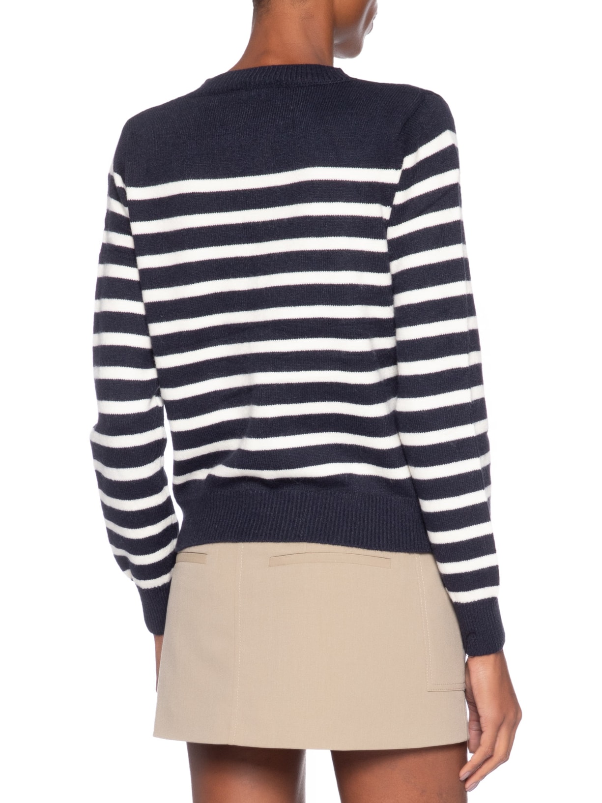 Cardigan Feminino Listrado Em Tricot  Azul Market 33