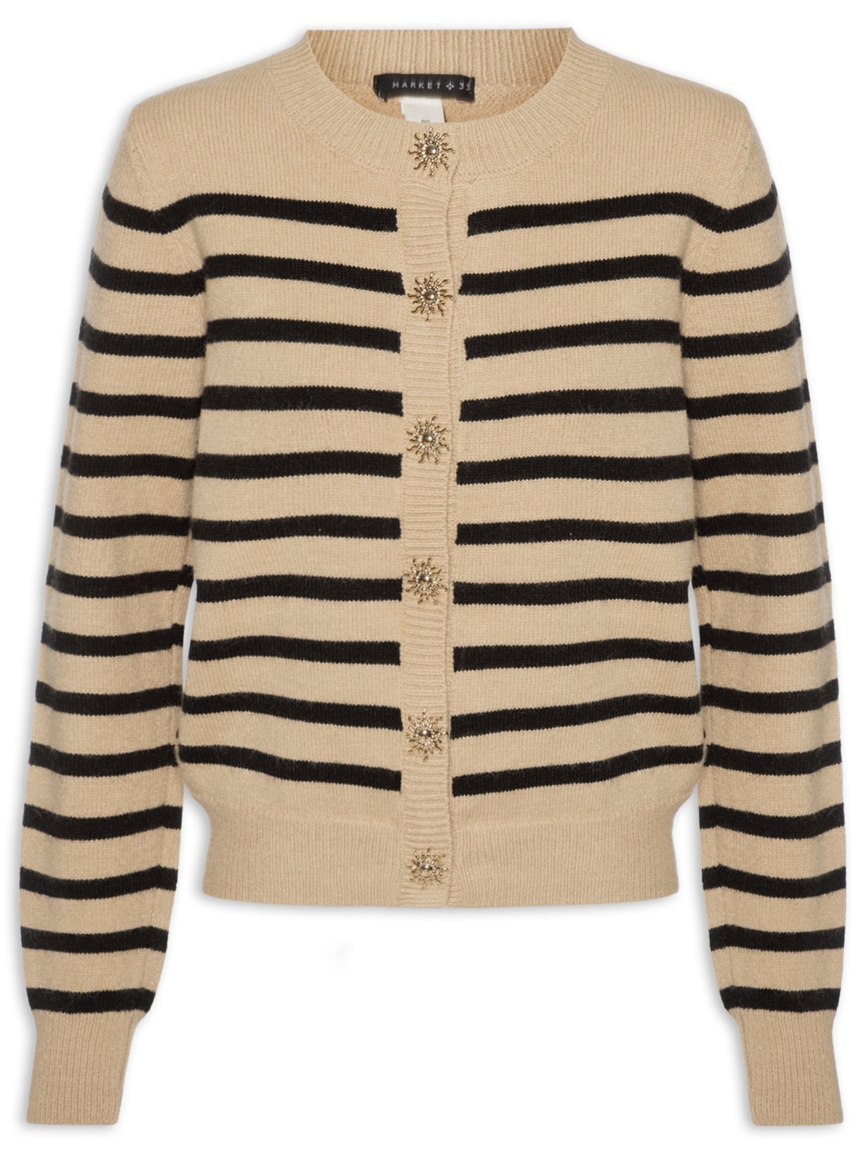 Cardigan Feminino Listrado – Marrom Market 33