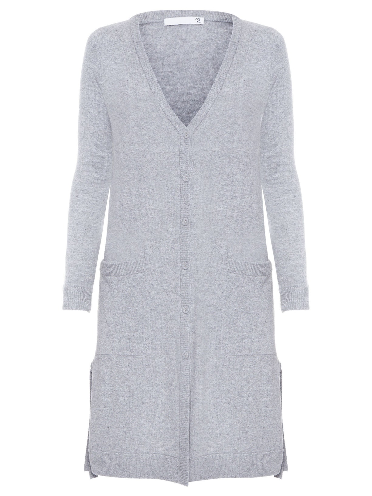 Cardigan Feminino Longo Puro Cashmere - Cinza