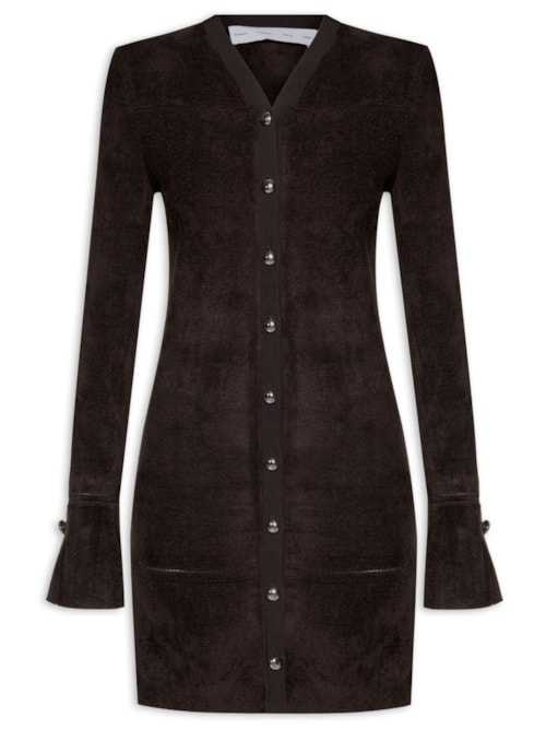 Cardigan Feminino Lucille In Chenille - Marrom
