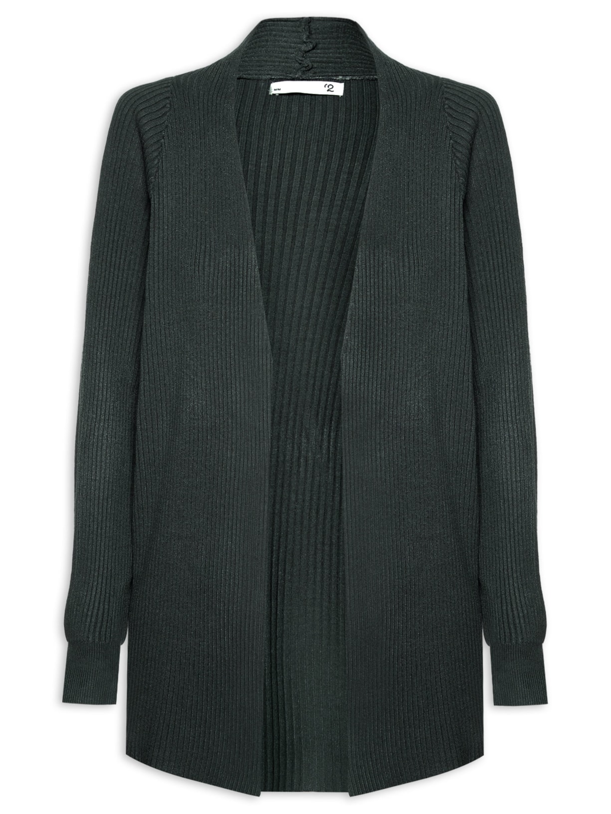 Cardigan Feminino Manga Longa Tricot - Cinza