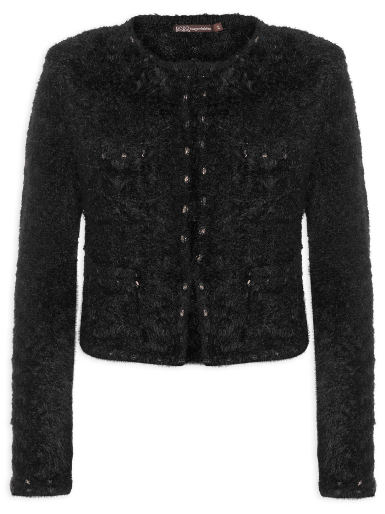 Cardigan Feminino Marieta Paloma Tricot Preto Bo.bô