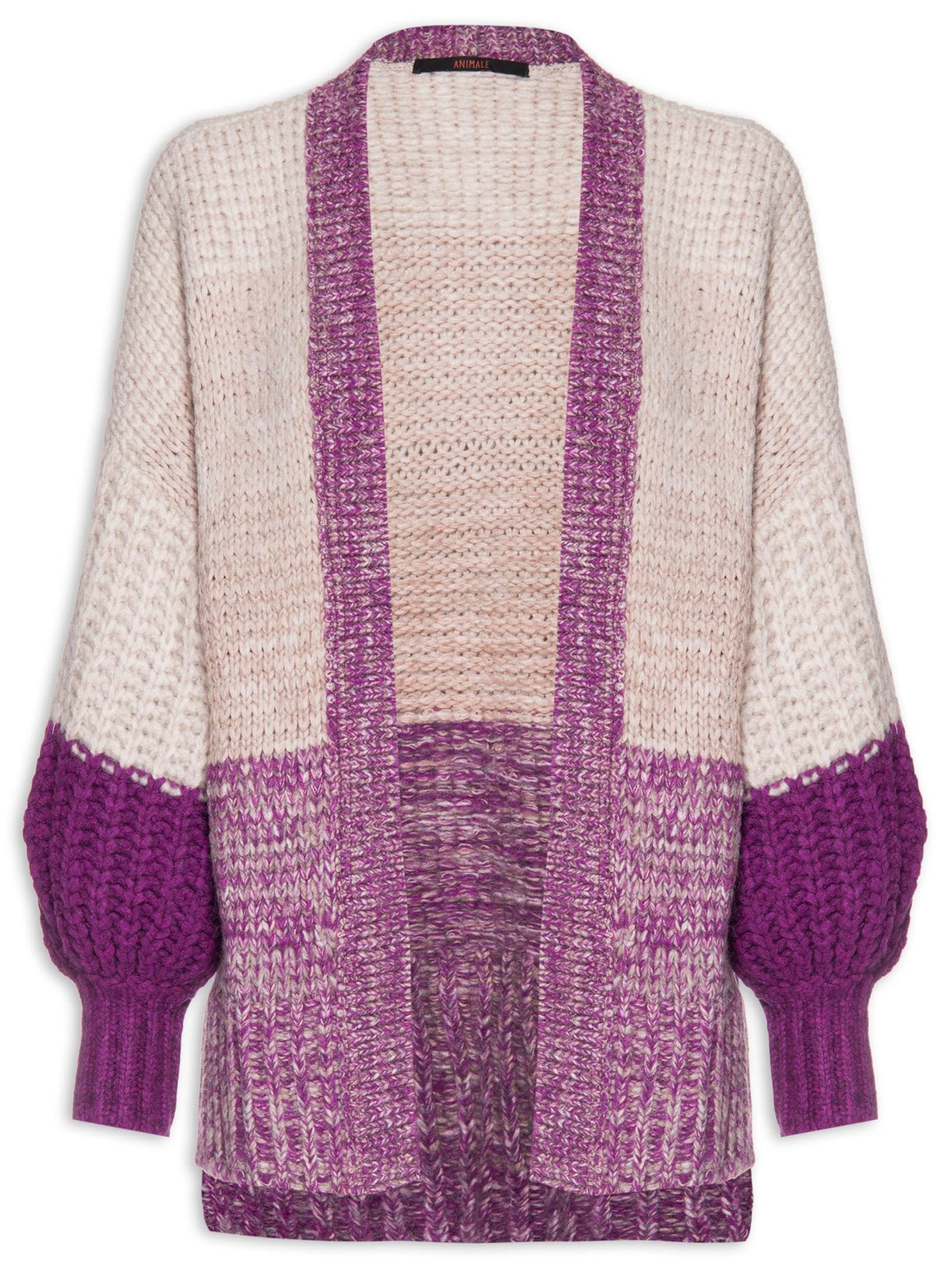 Cardigan Feminino Oversized Tricot Pesado - Roxo