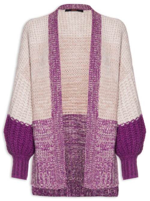 Cardigan Feminino Oversized Tricot Pesado - Roxo