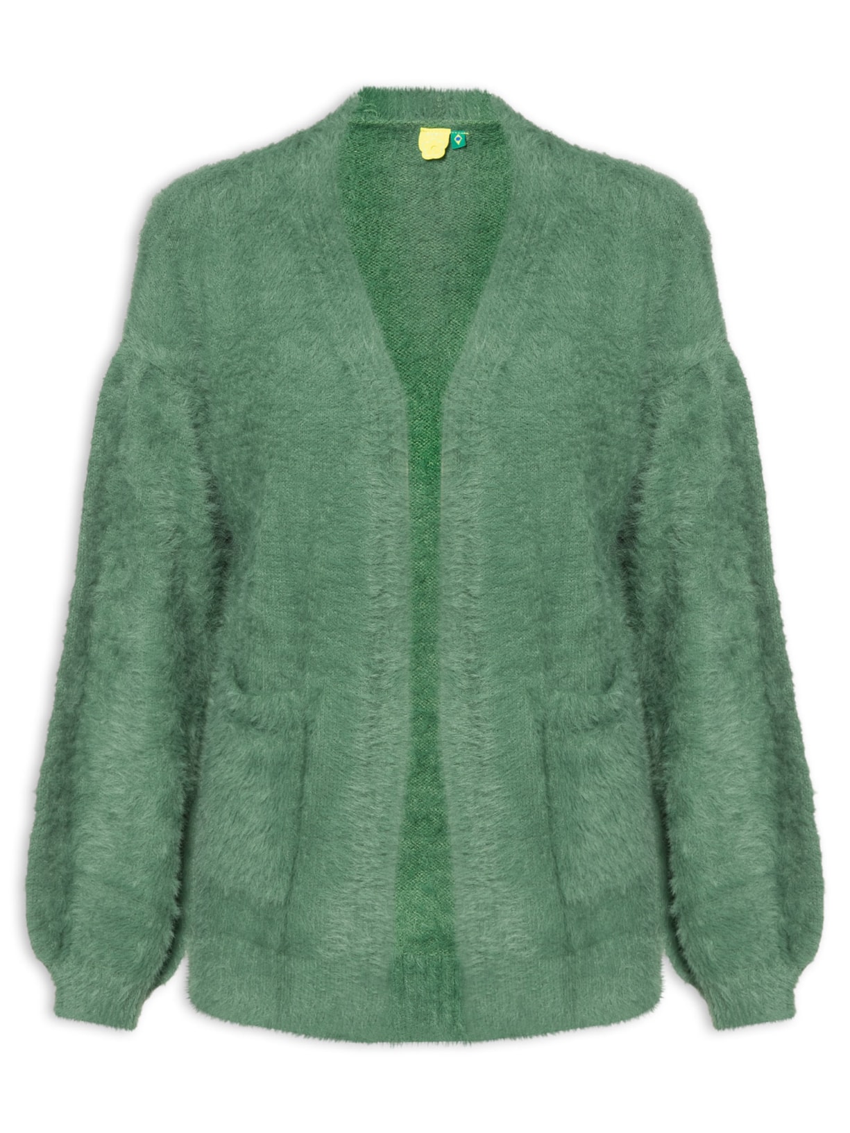 Cardigan Feminino Pelinho Com Bolso Verde Farm