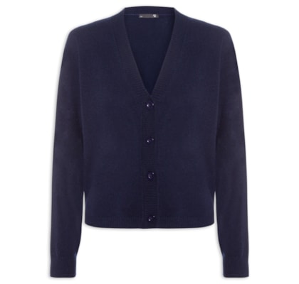 Cardigan Feminino Puro Cashmere - Azul