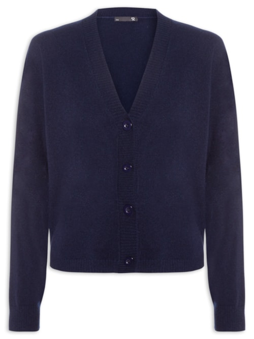 Cardigan Feminino Puro Cashmere - Azul