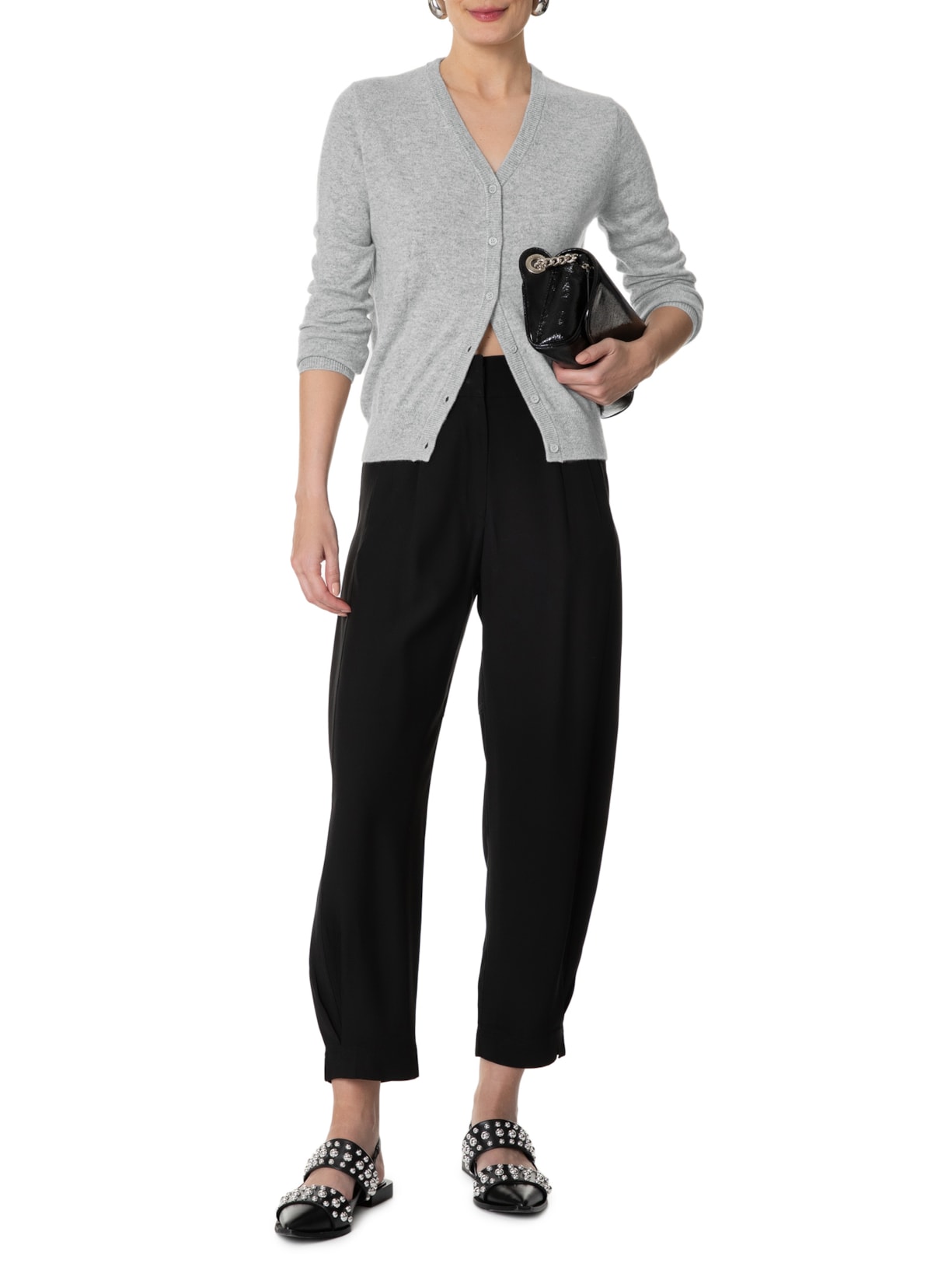 Cardigan Feminino Puro Cashmere Cinza '2Essential