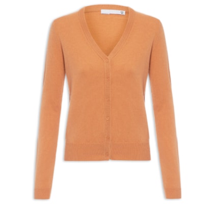 Cardigan Feminino Puro Cashmere - Laranja