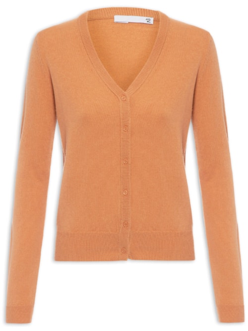 Cardigan Feminino Puro Cashmere - Laranja