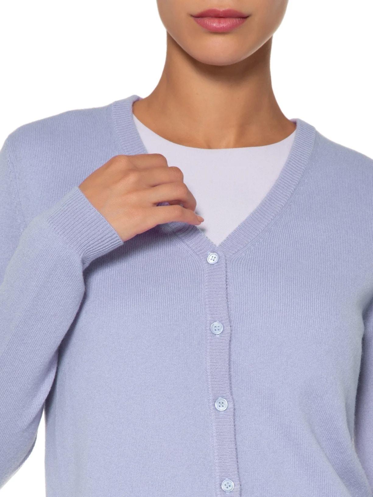 Cardigan Feminino Puro Cashmere Lilás '2Essential