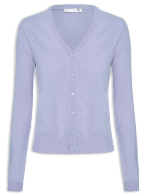 Cardigan Feminino Puro Cashmere - Lilás