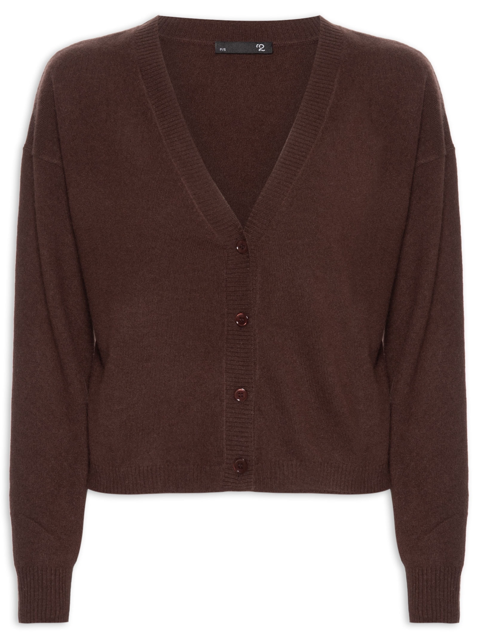 【INTÉRIM】NATURAL BROWN CASHMERE CARDIGAN 2Essential - Cardigan Feminino Puro Cashmere - Marrom