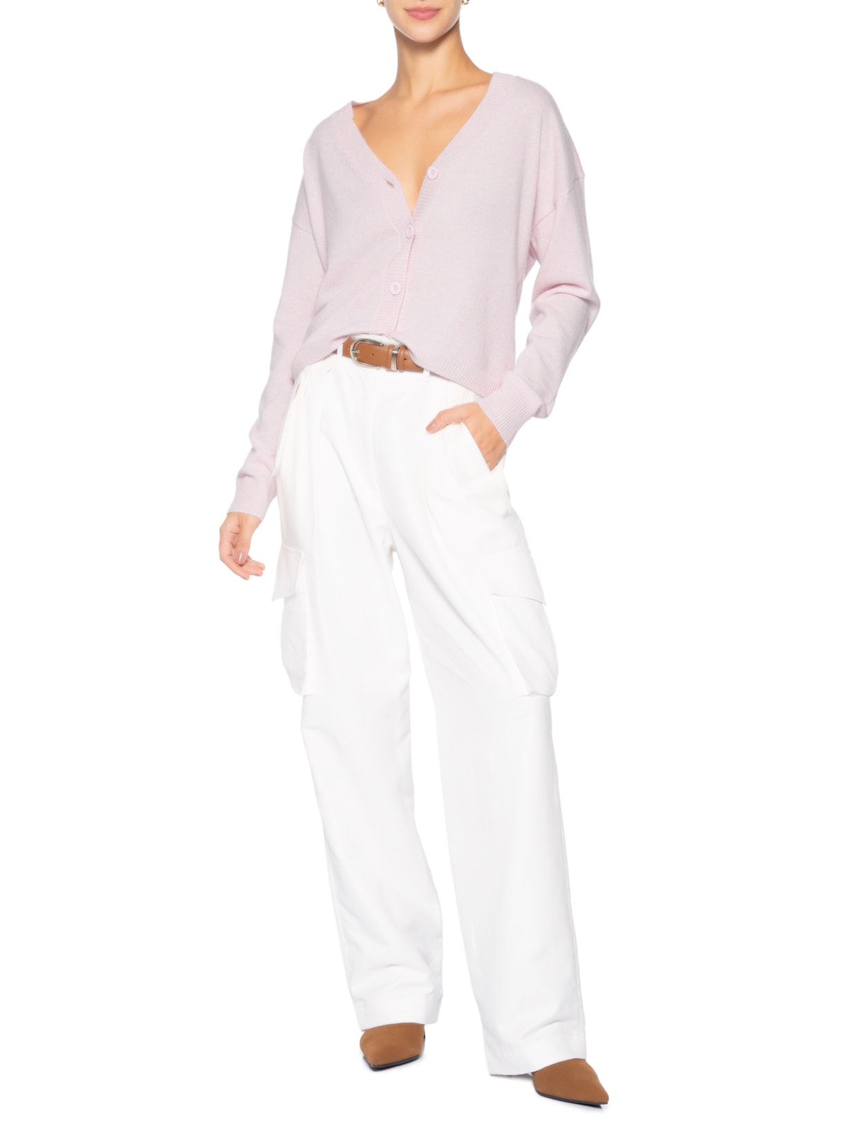 Cardigan Feminino Puro Cashmere Rosa '2Essential