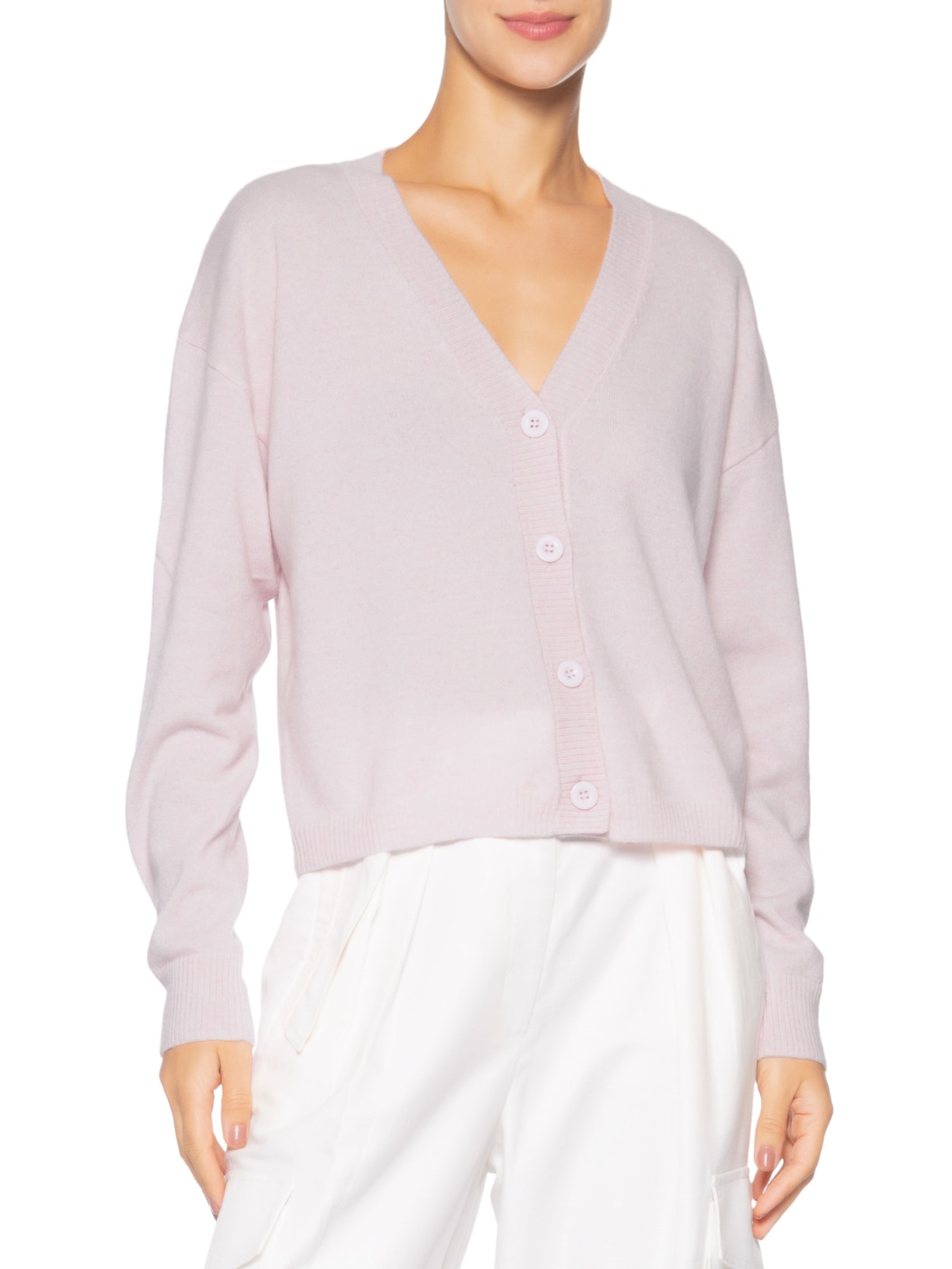 Cardigan Feminino Puro Cashmere Rosa '2Essential