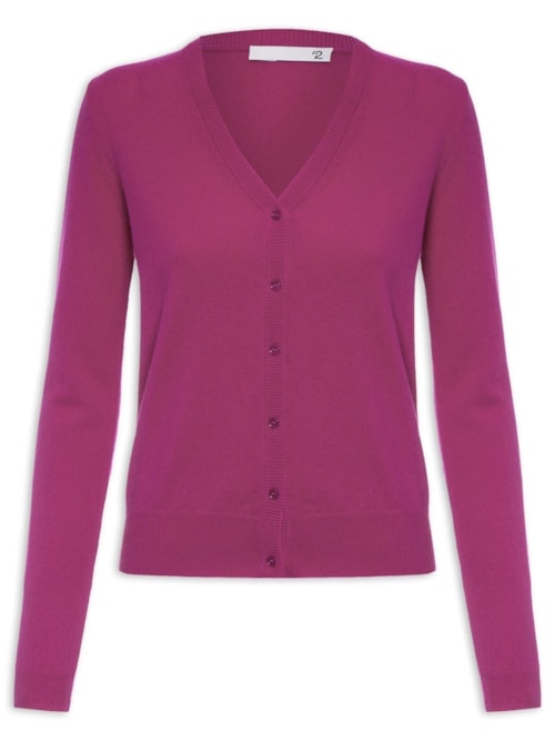 Cardigan Feminino Puro Cashmere - Roxo