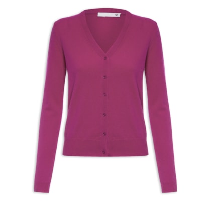 Cardigan Feminino Puro Cashmere - Roxo