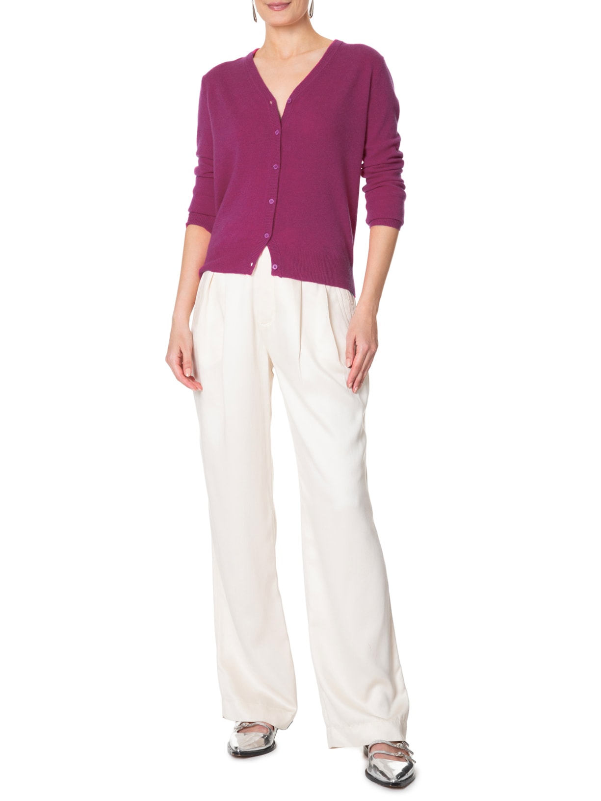 Cardigan Feminino Puro Cashmere Roxo '2Essential