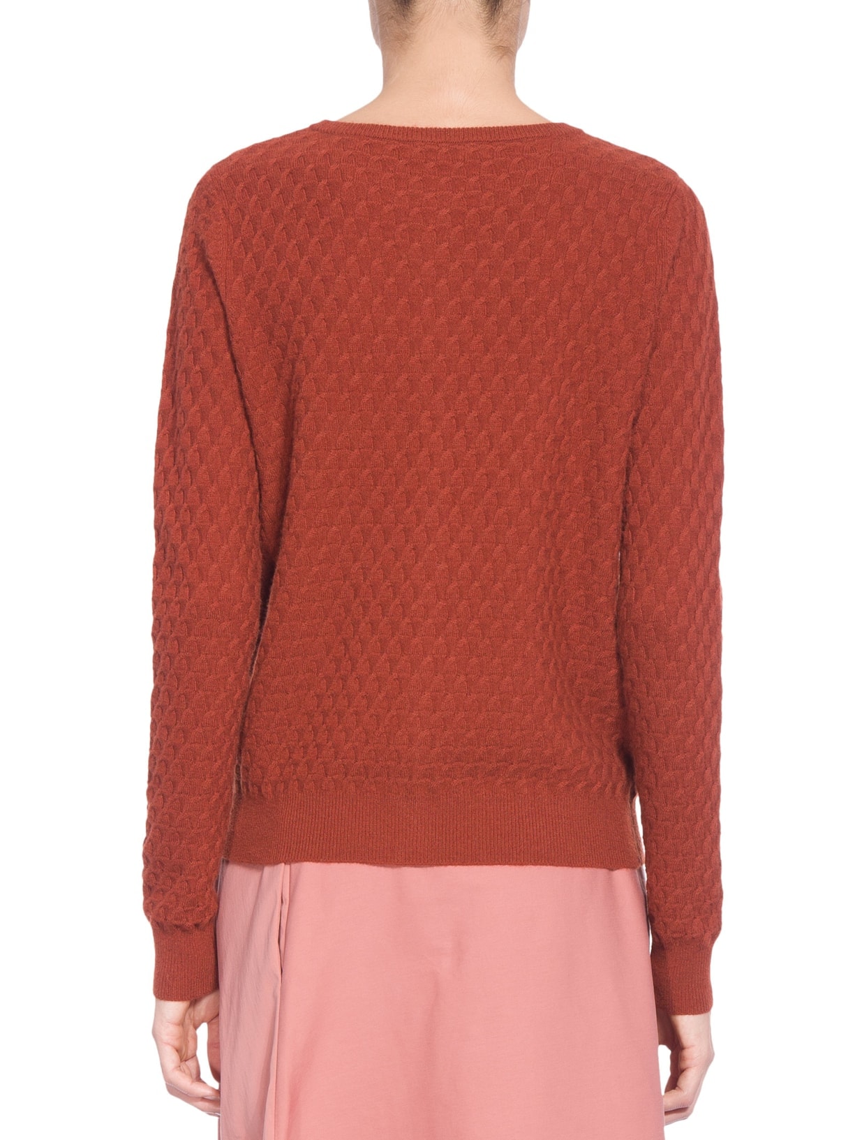 Cardigan Feminino Puro Cashmere Tranças Com Botões Marrom '2Essential