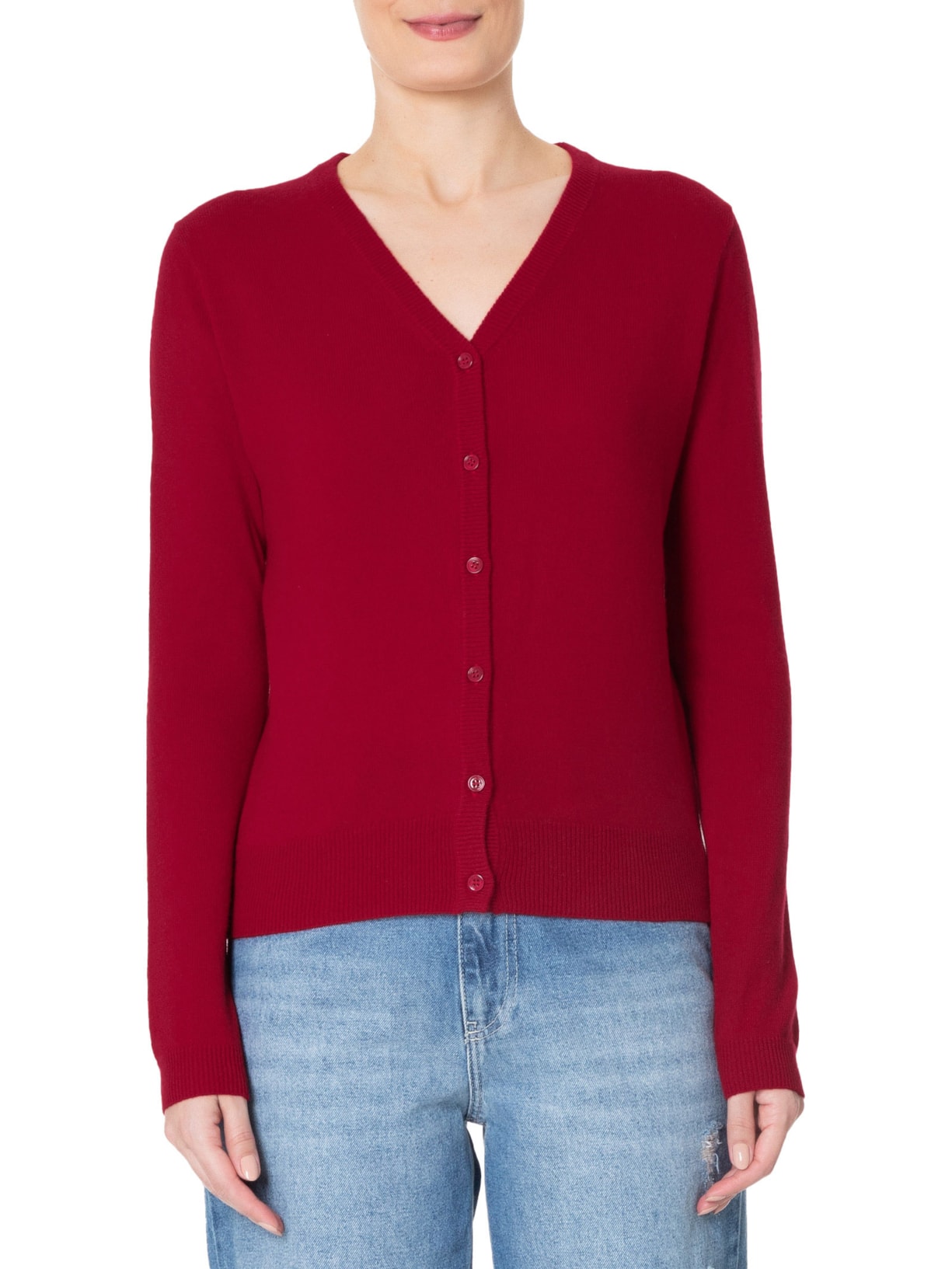 Cardigan Feminino Puro Cashmere Vermelho '2Essential