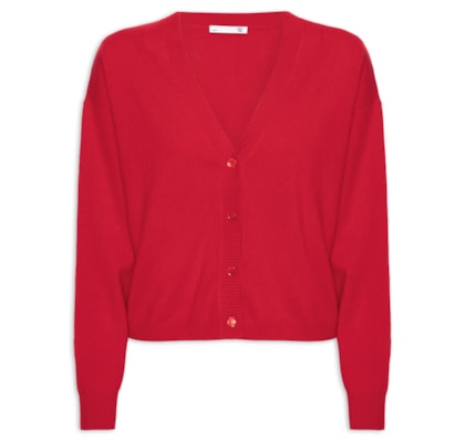 Cardigan Feminino Puro Cashmere - Vermelho