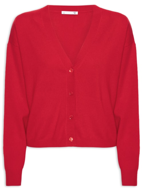 Cardigan Feminino Puro Cashmere - Vermelho