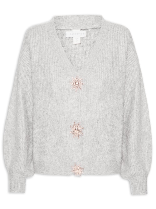 Cardigan Feminino Solar Em Tricot – Cinza