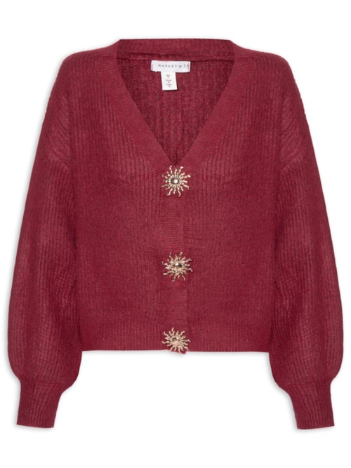 Cardigan Feminino Solar Em Tricot – Vermelho