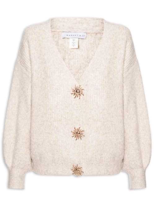 Cardigan Feminino Solar Em Tricot – Bege