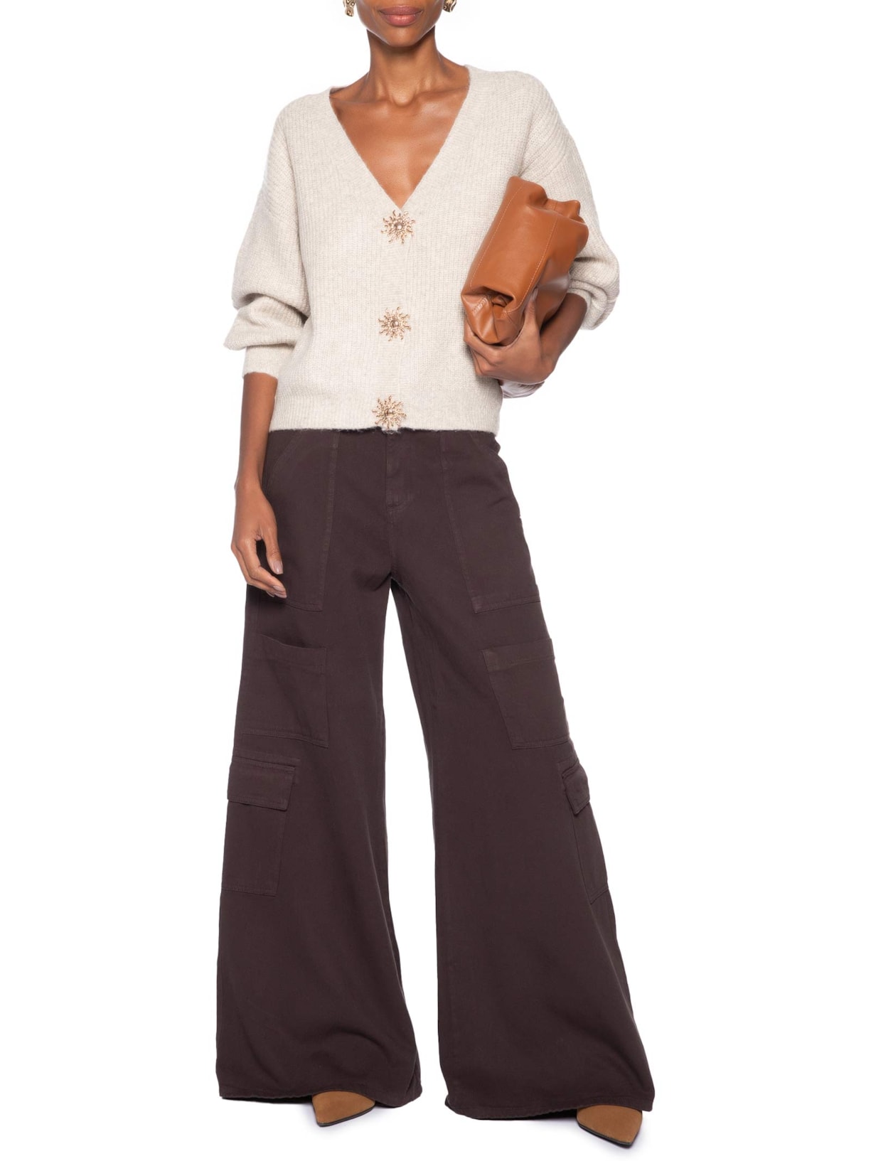 Cardigan Feminino Solar Em Tricot – Bege Market 33