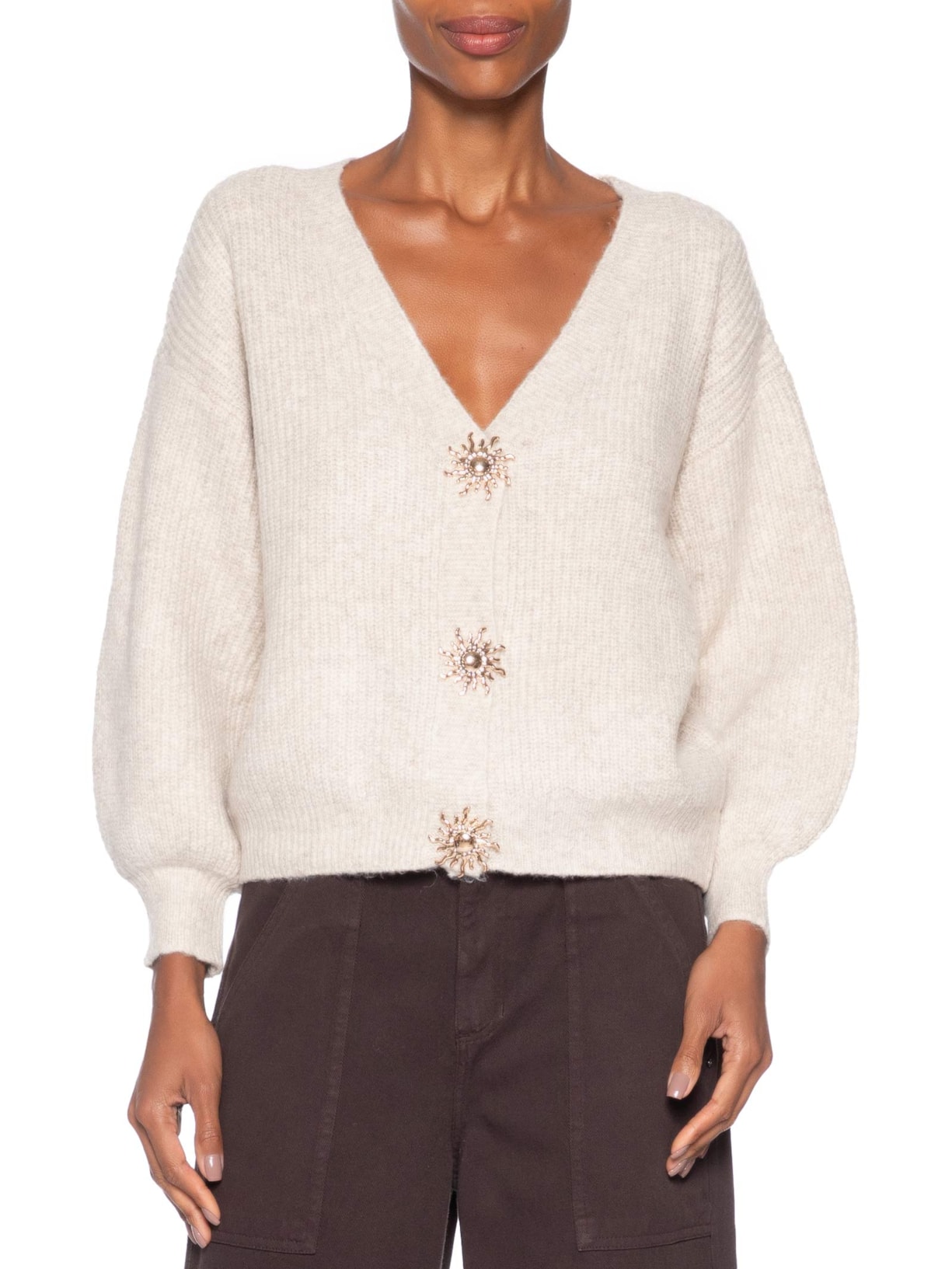 Cardigan Feminino Solar Em Tricot – Bege Market 33