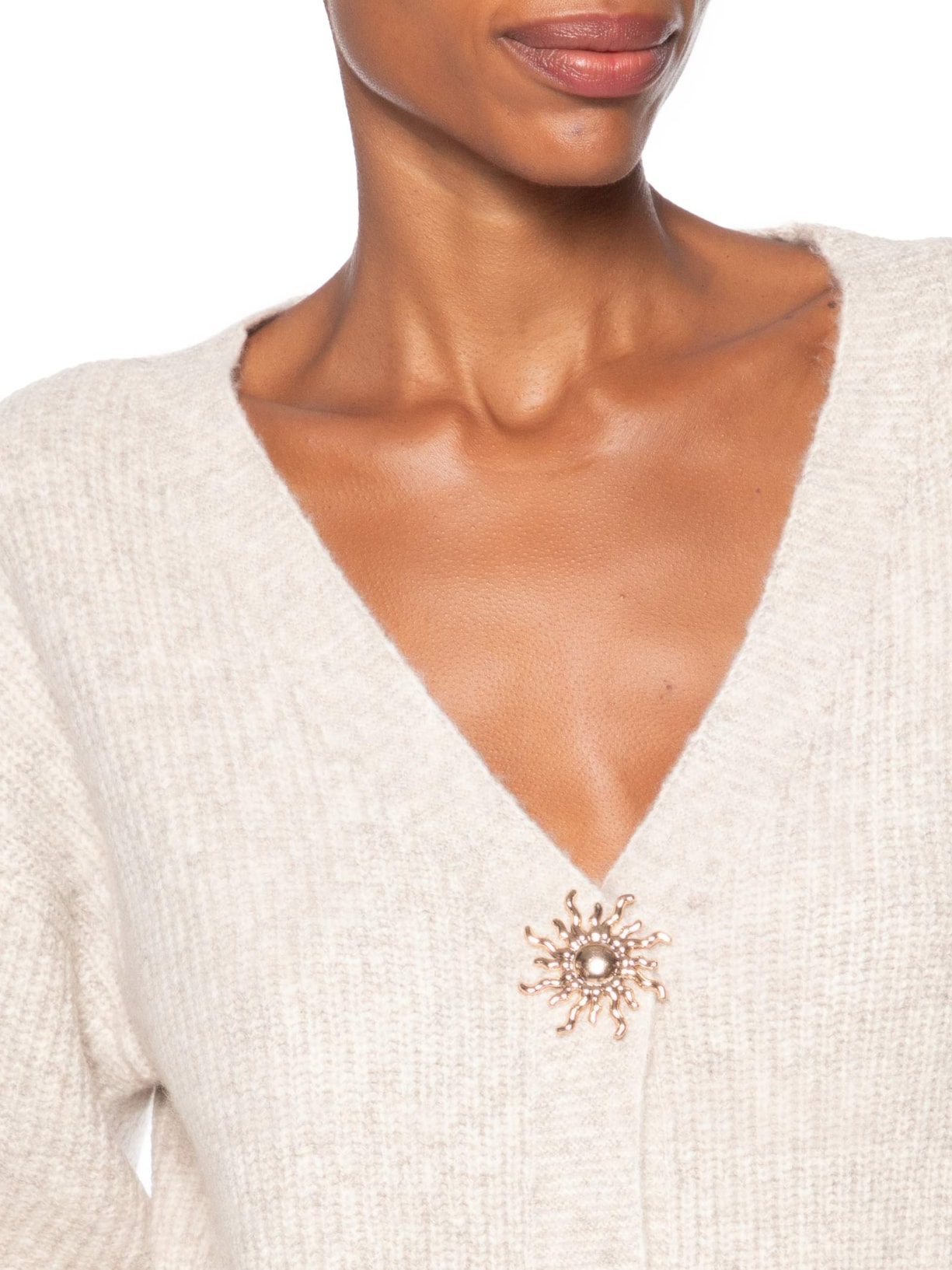 Cardigan Feminino Solar Em Tricot – Bege Market 33