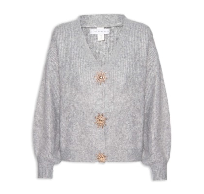 Cardigan Feminino Solar Em Tricot  – Cinza